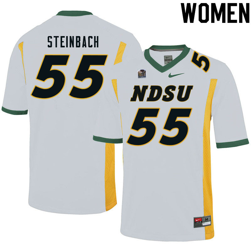 Women #55 Trey Steinbach North Dakota State Bison College Football Jerseys Sale-White - Click Image to Close